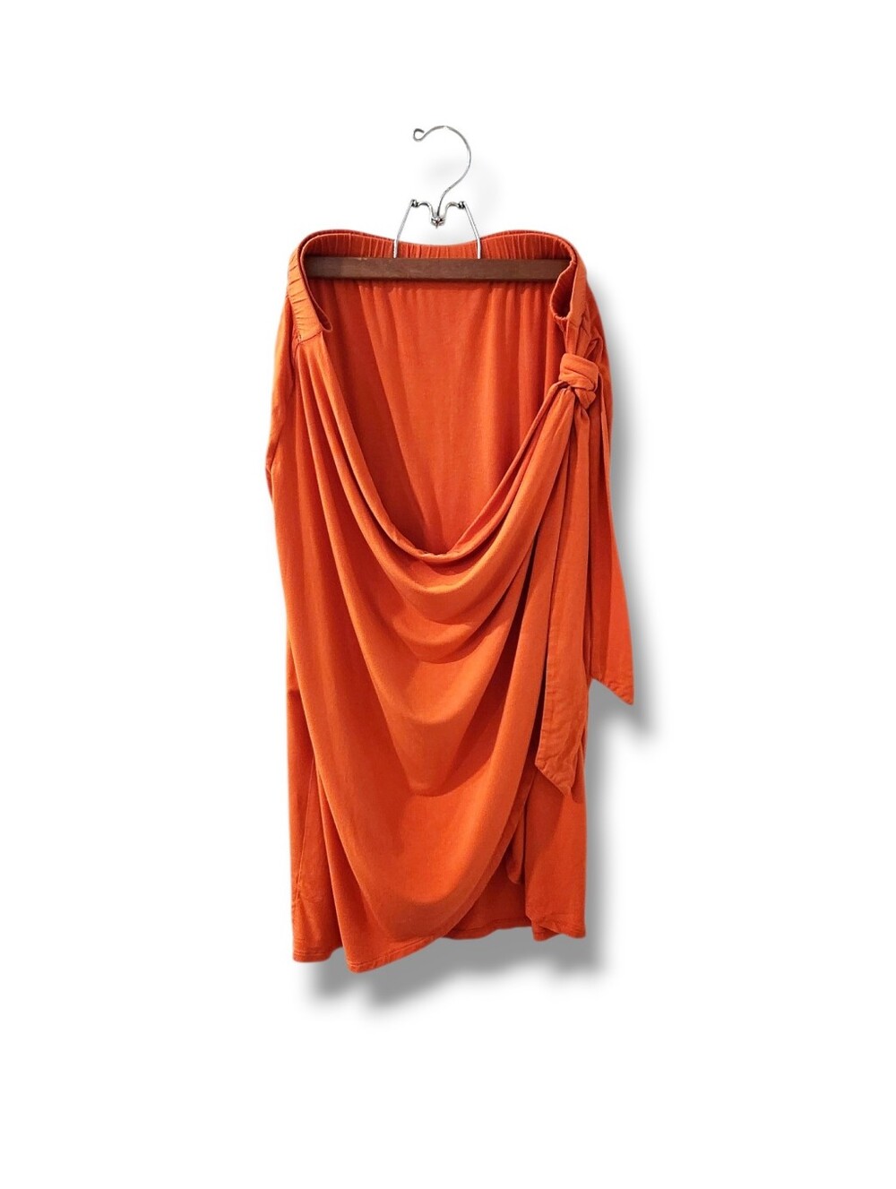Ava & Viv Bright Orange Draped Knit Wrap Skirt | 1X